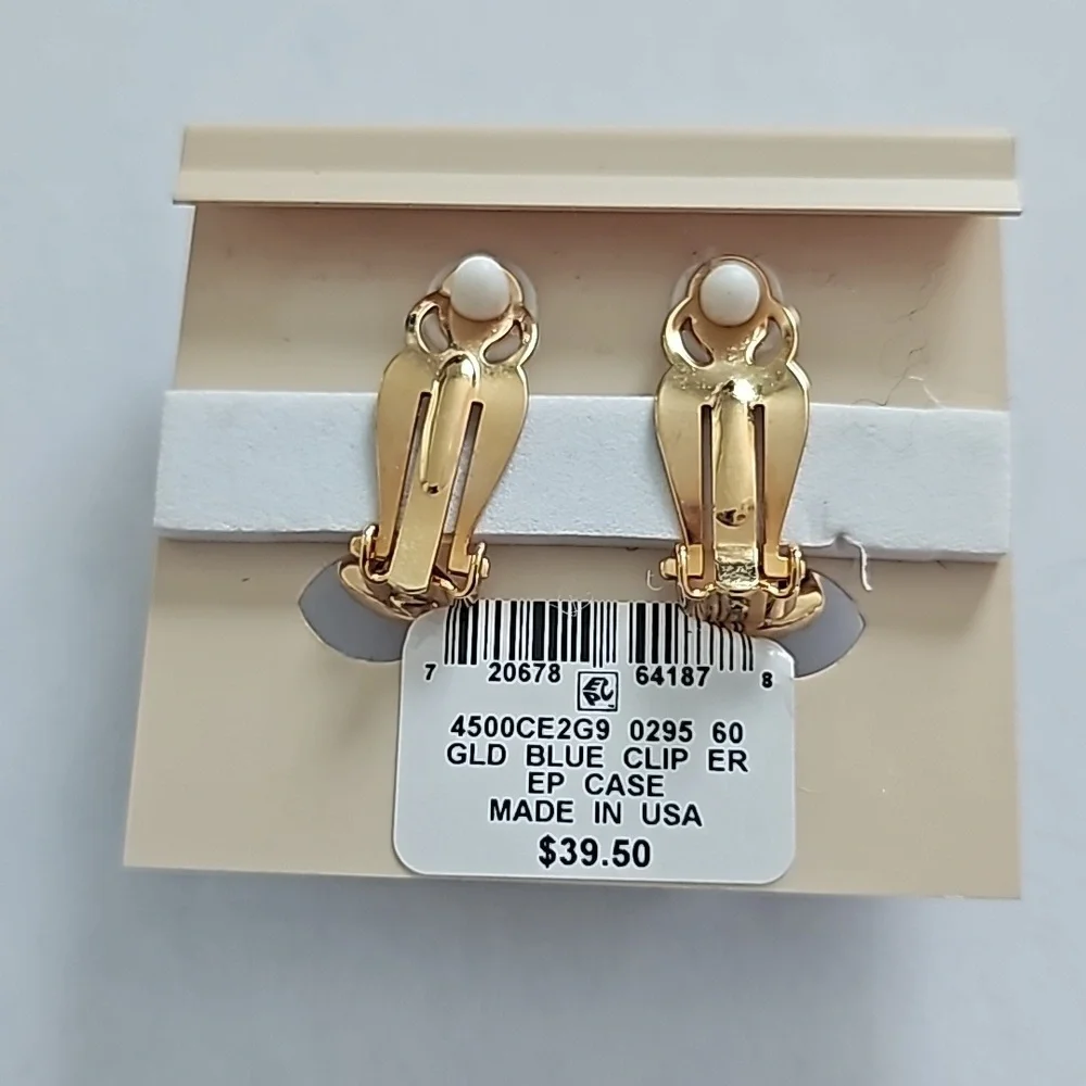 NWT, Erwin Pearl Clip On Earrings - Picture 2 of 2